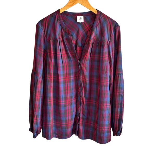 CAbi Caroling Plaid Button Down Shirt - size Large - Picture 2 of 7